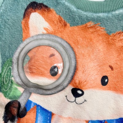 Conj. Casaco Raposa Aventureira e Calça de Pelinho - Verde